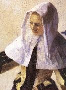 VERMEER VAN DELFT, Jan, Young Woman with a Water Jug (detail) r